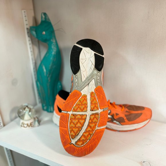 ASICS Men's GEL DS Trainer 20 Running Shoe Flash Orange / Silver / Black 12 - Picture 3 of 4